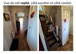 Vignette de la référence Accessibilité Ardèche: Monte escalier droit et son rail repliable