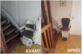 Vignette de la référence Un monte-fauteuil dans un escalier en U